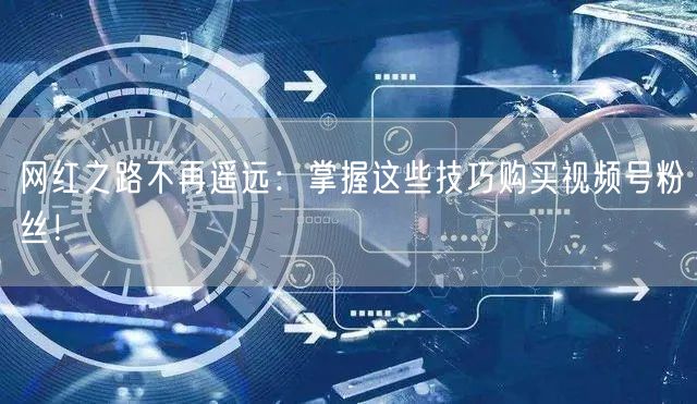 网红之路不再遥远：掌握这些技巧购买视频号粉丝！