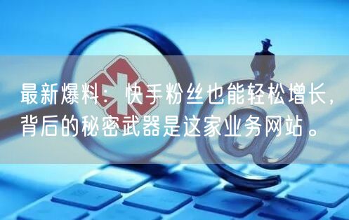 最新爆料：快手粉丝也能轻松增长，背后的秘密武器是这家业务网站。
